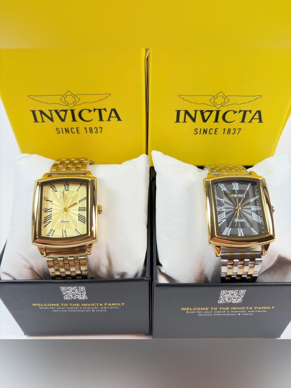 Invicta Celestial 32mm Men’s Gold and Silver Two-Tone Rectangular Watch LOT of 2